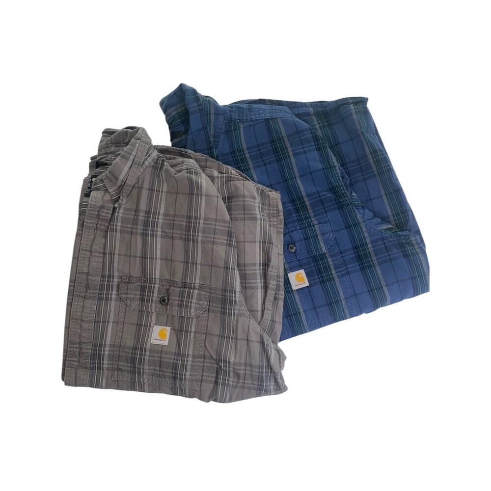 CARHARTT Mens Bundle if Two Plaid Button Down Shirts